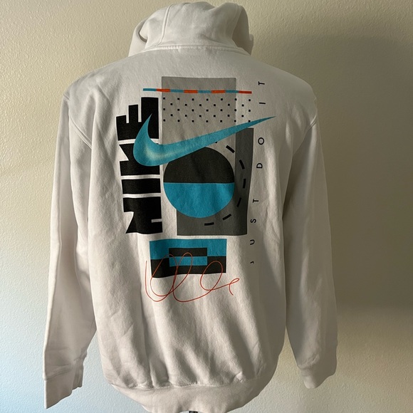 NWOT Nike White Just Do It Size Large Black Label Hoodie - Picture 6 of 6